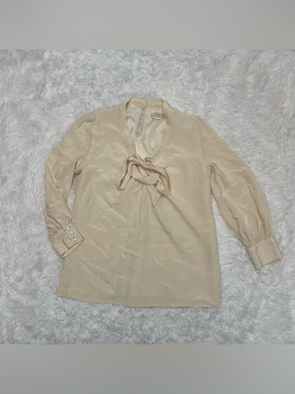 Kate Spade 100% Silk Blouse Women’s Size M Medium Elegant Designer Cream Top